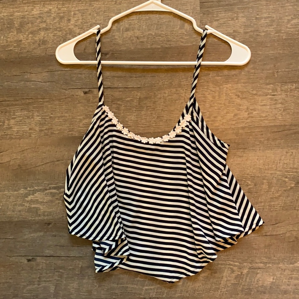 Striped flowy tank top
